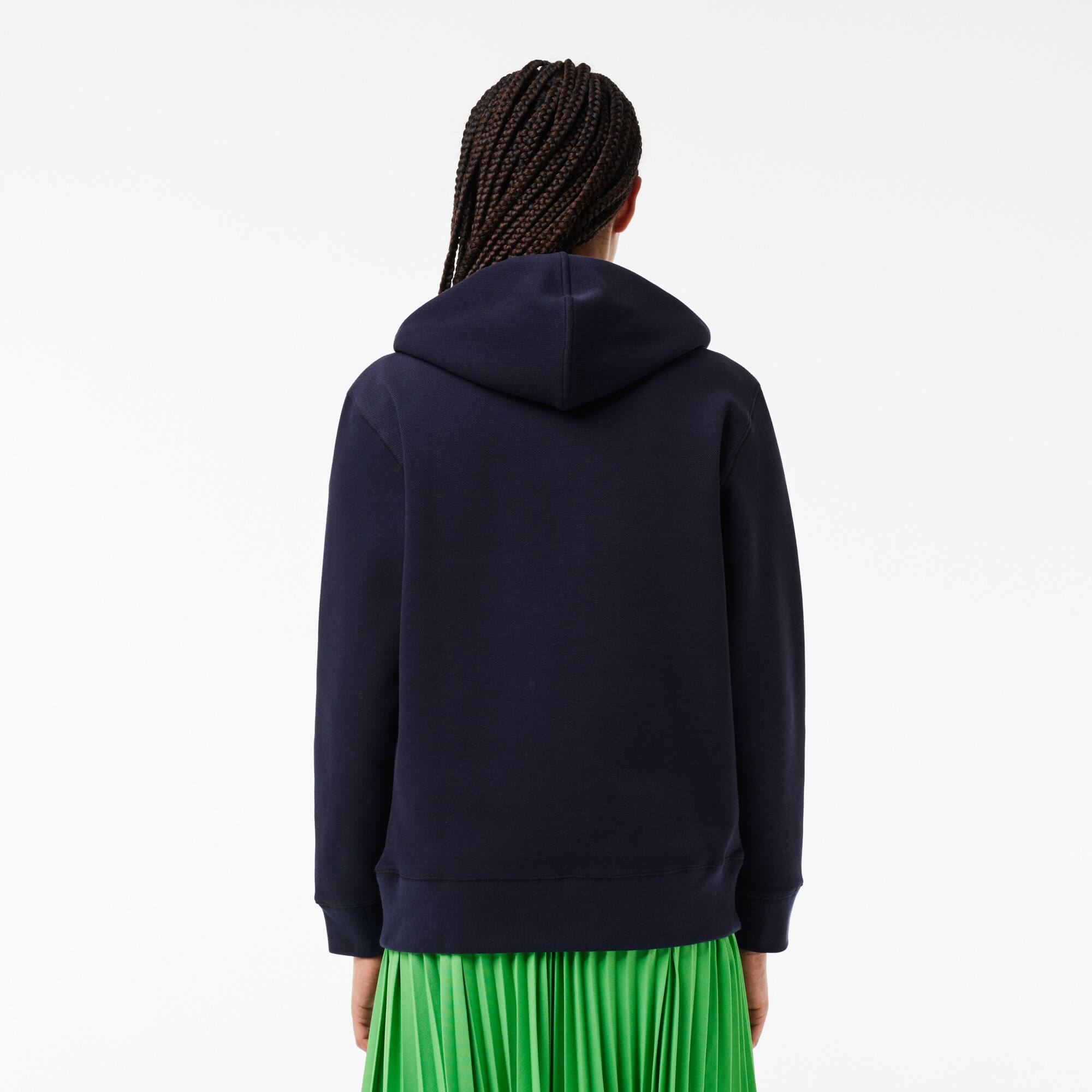 Hoodie aus Double Face Piqué Sweatshirts - Blau - Lacoste - Damen