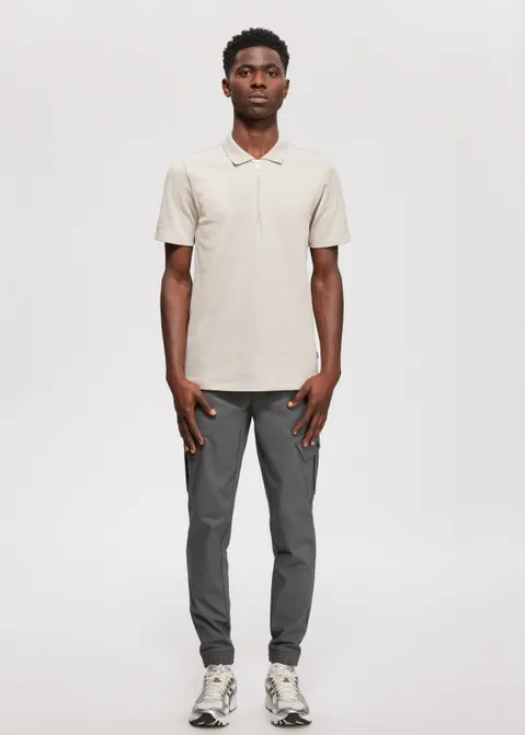 Polo met rits bruin (TAUPE)
