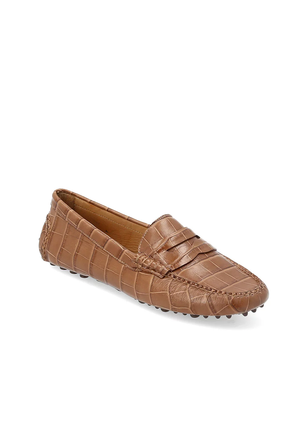 MOCASSIN CROCO DRIVER CUIR GOLD