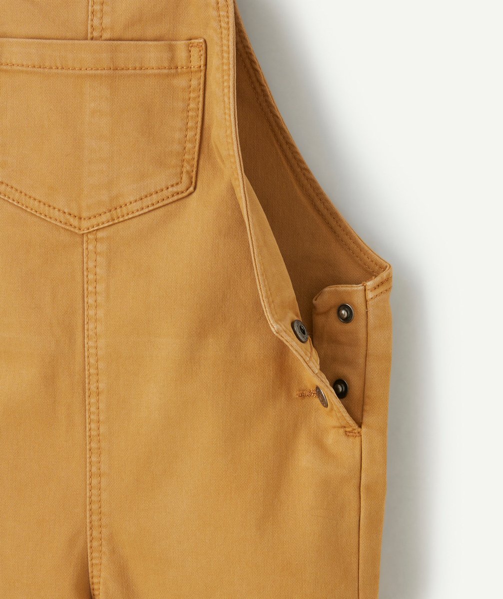 SALOPETTE BÉBÉ GARÇON MARRON À BRETELLES AVEC POCHE ET PATCH