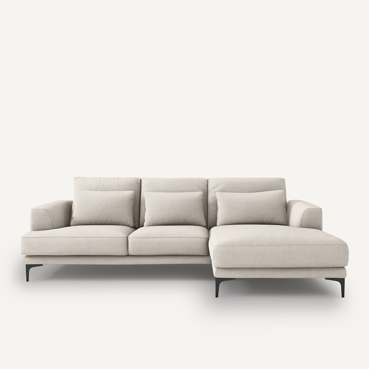 AM.PM<br>Sofá de canto em linho viscose texturizado, Marsile