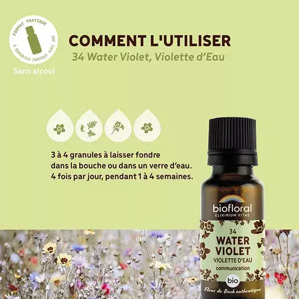 Biofloral 34 Violeta Aquática Orgânica em Grânulos - Floral de Bach - 19,5g