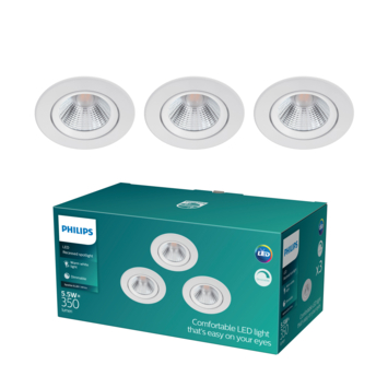 Philips inbouwspot Sparkle wit set van 3