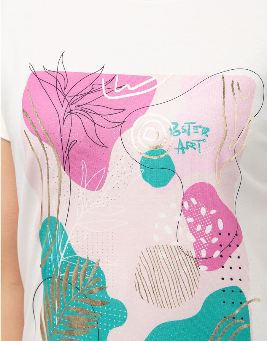 T-shirt blanc imprimé