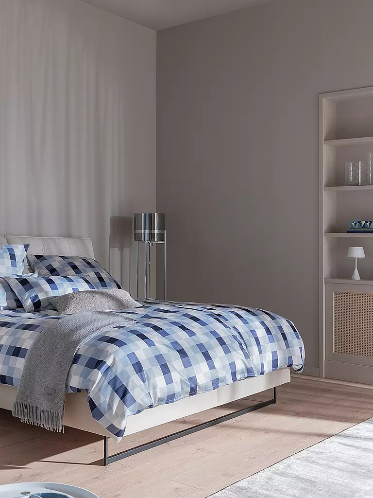 JOOP Satin Bettwäsche MESH 70x90cm/140x200cm Sky blau
