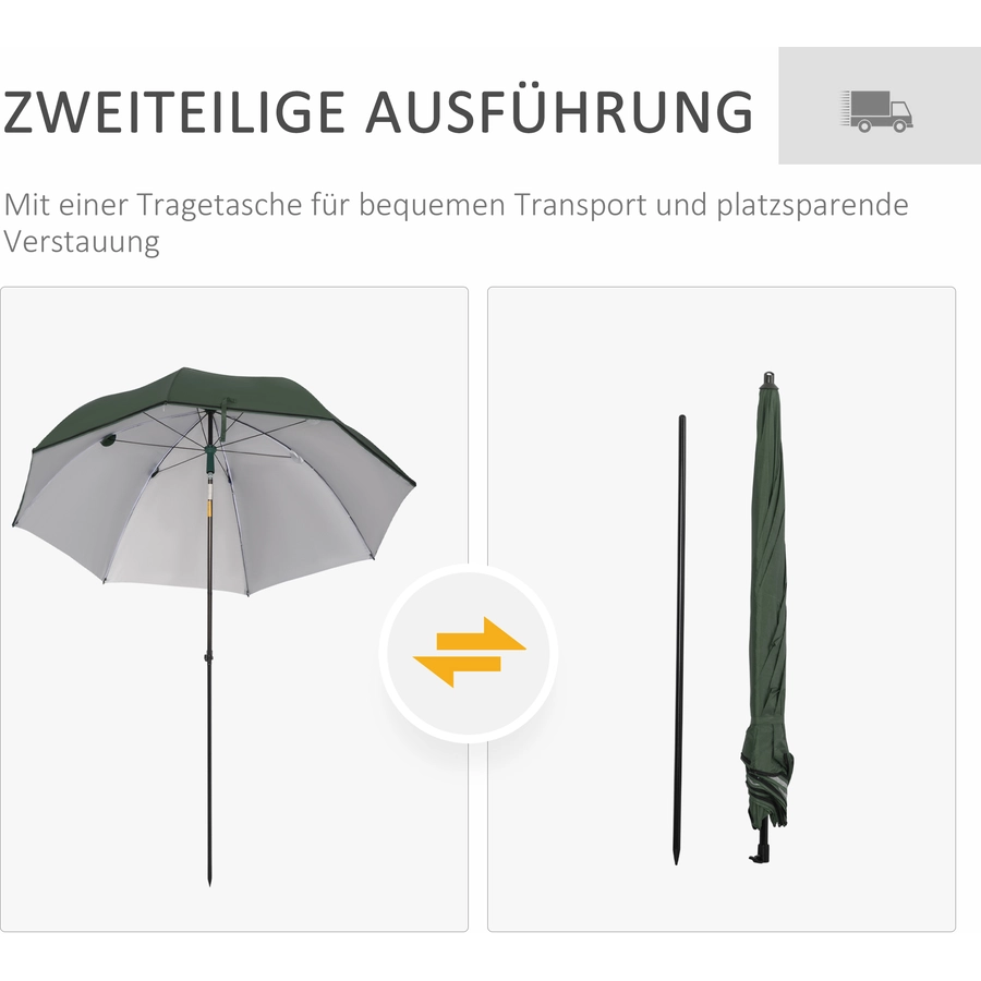 Outsunny Sonnenschirm mit Bodennagel grün