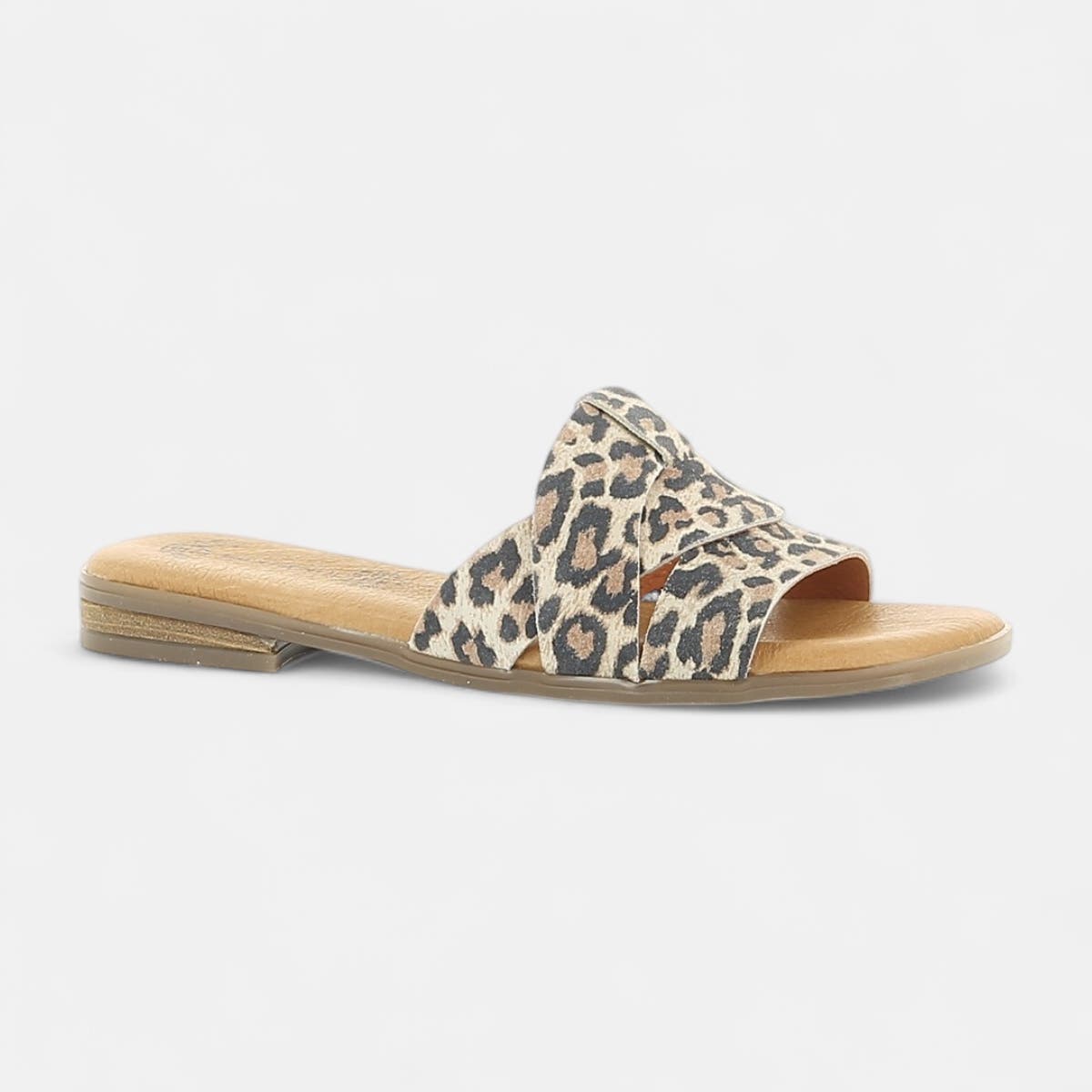 Mules Femme en cuir cognac