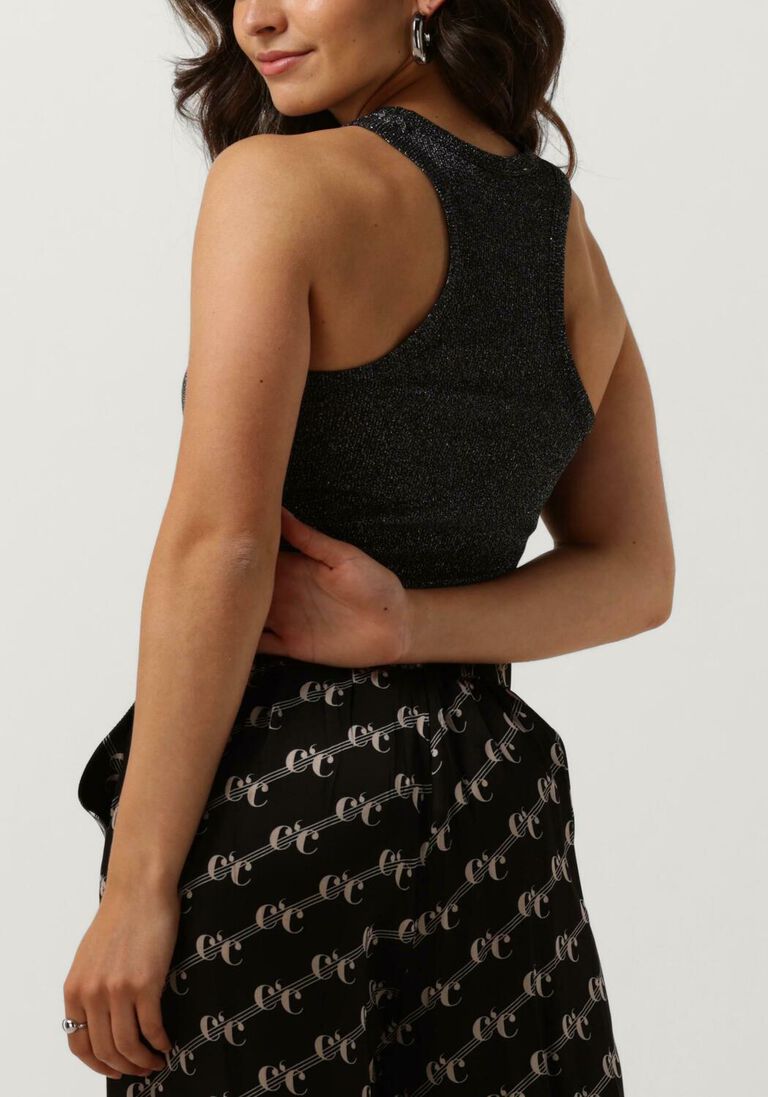 zwarte co'couture top sahara glitter tank top