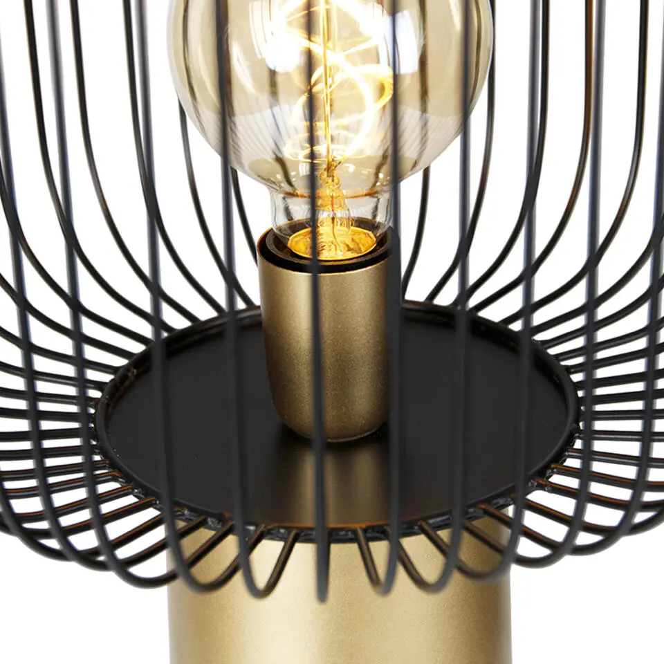 Qazqa vloerlampen mayelle zwart e27