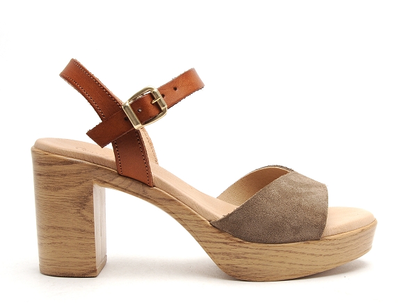 Coco abricot nu pieds talons femme coivers marron