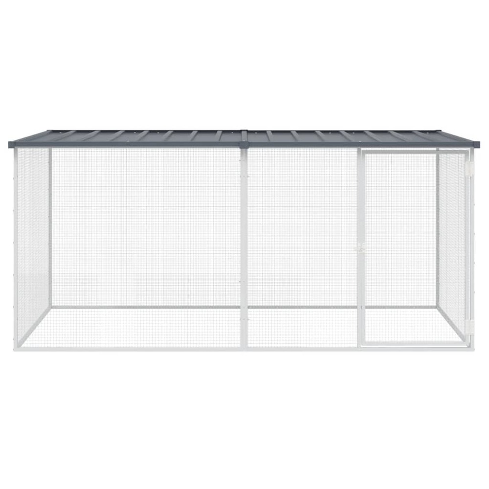 Poulailler avec toit anthracite 203x98x90 cm acier galvanisé