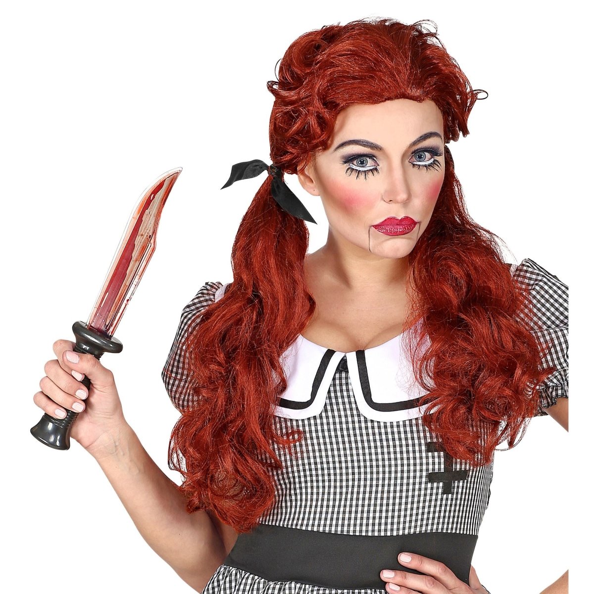 Halloween Pruik Rood Pop