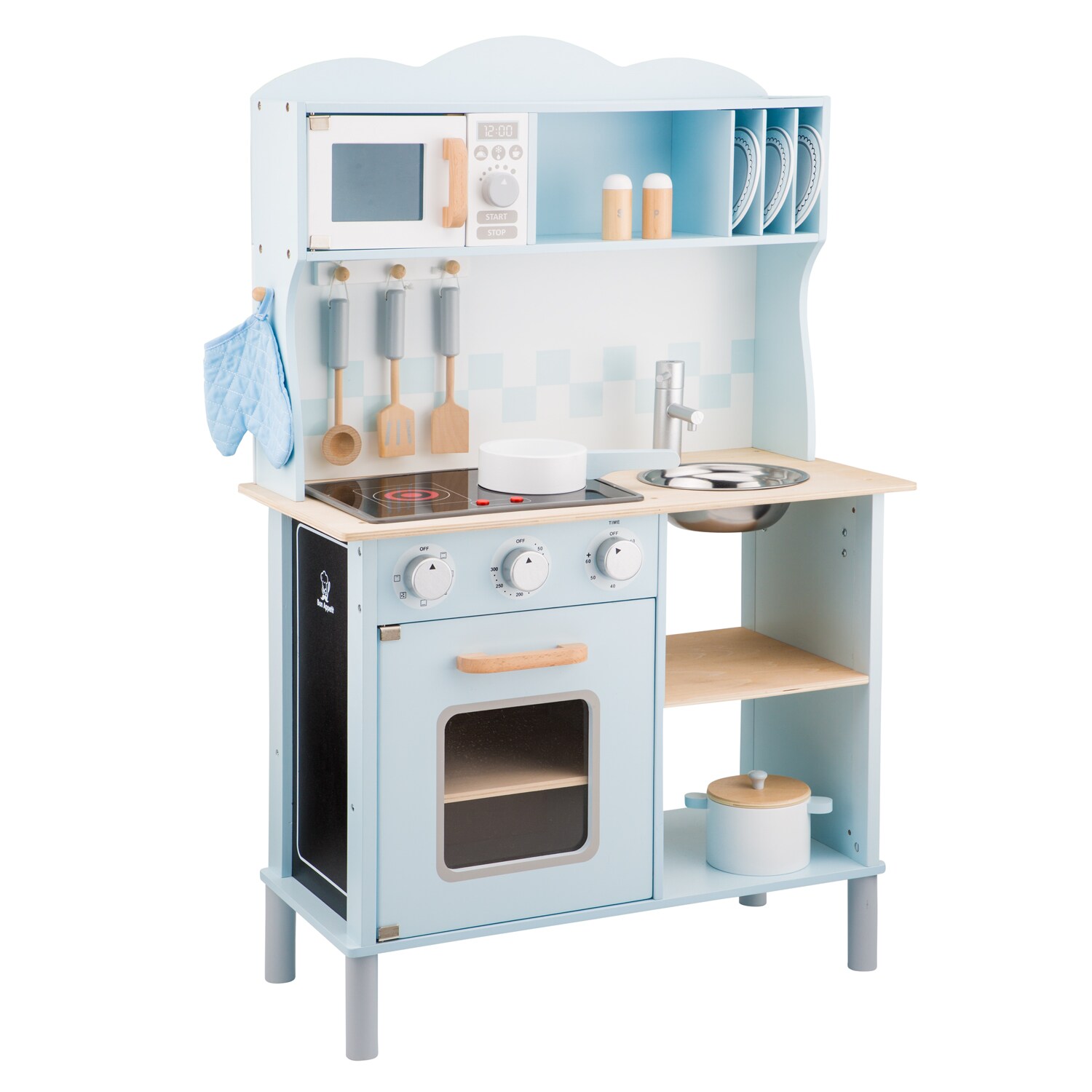 Küchenzeile Kinderküche aus Holz Modern mit Kochfeld Holzküche