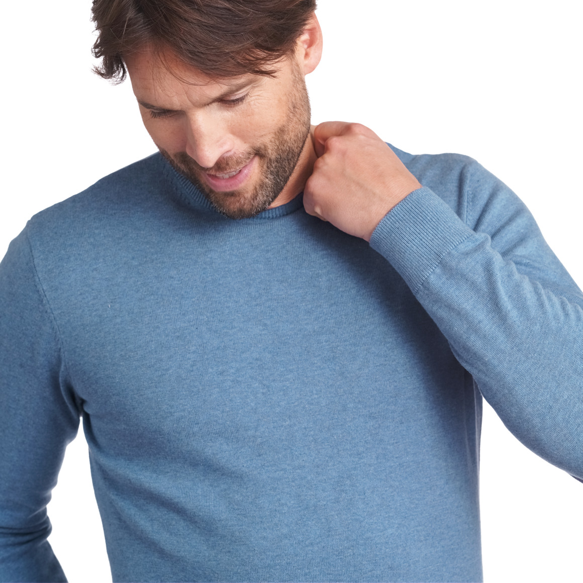 VanVaan Herren Feinstrickpullover mit Rundhals blau