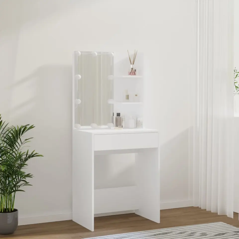 vidaXL - Kaptafel - Wit - Bewerkt hout