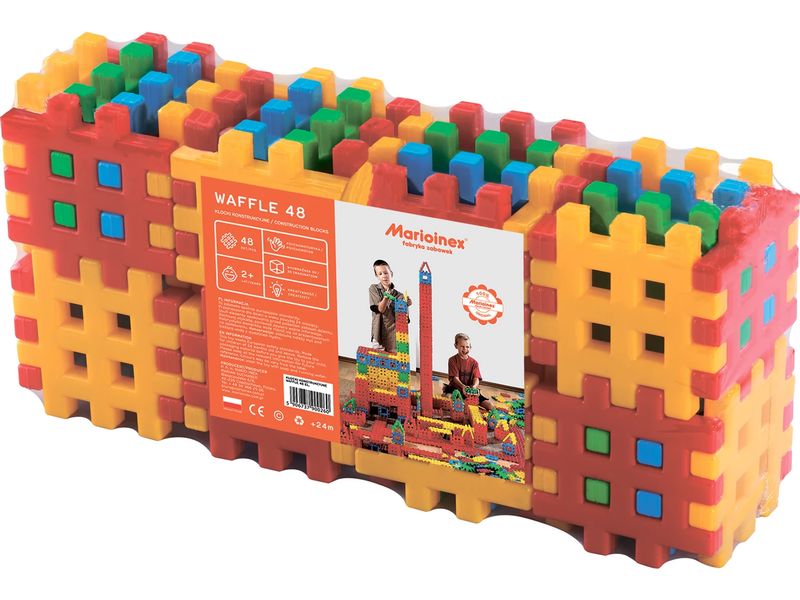 Max Bersinger Baukasten Marioinex Waffle Blocks - 48 Teile Konstruktionsspielzeug