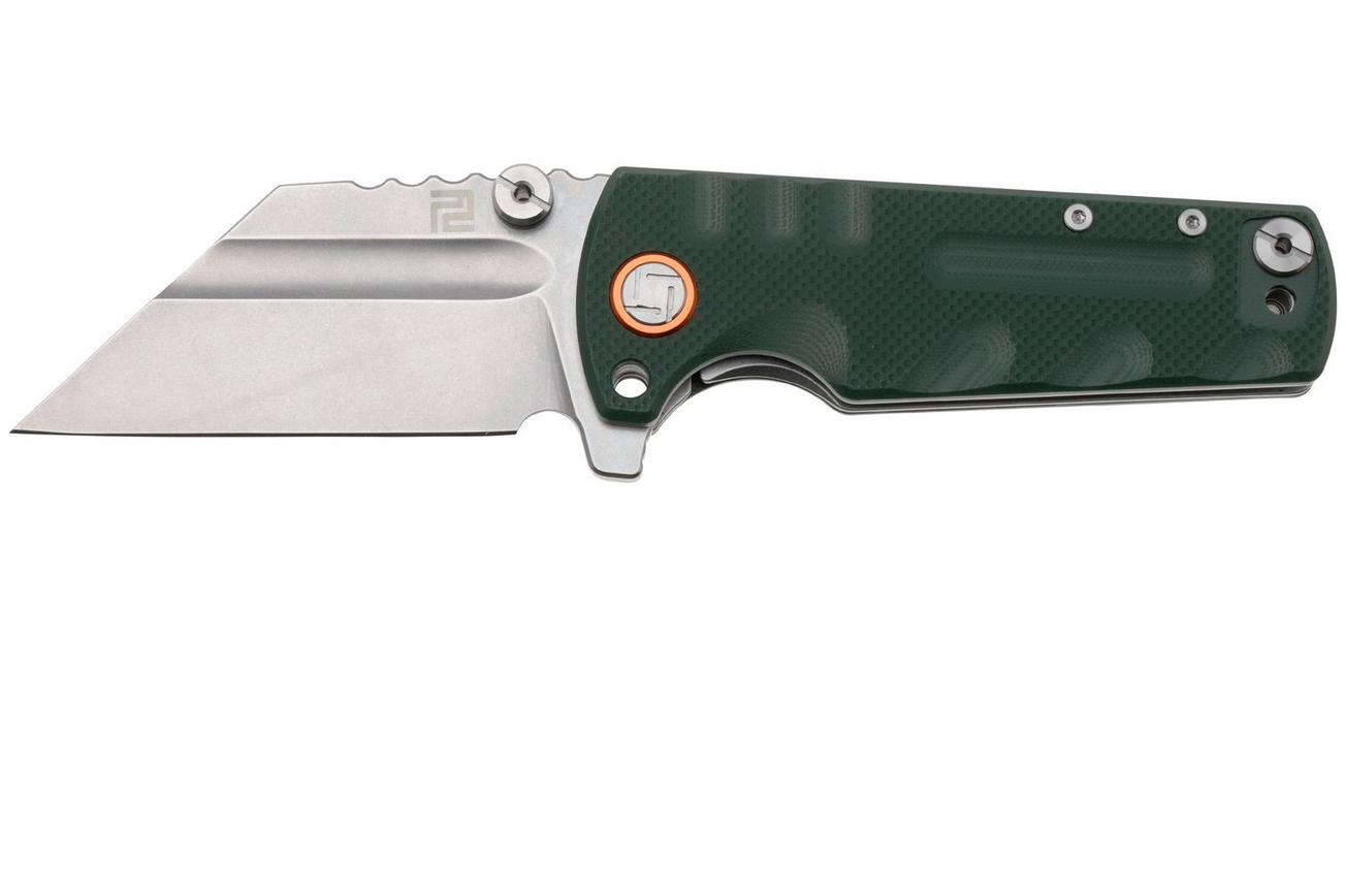Artisan Cutlery Proponent 1820P-GNF, Stonewashed D2, Green G10 zakmes, Dirk Pinkerton design