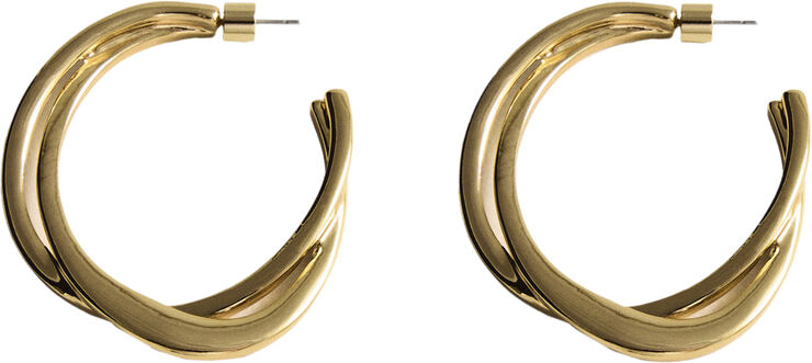 MANGO Intertwined hoop earrings Gold