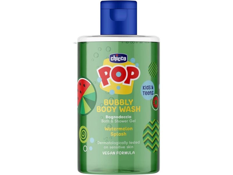 Chicco Bubbly Wassermelone 300 ml Erfrischendes Duschgel mit Wassermelonenduft für Kinder und Jugendliche