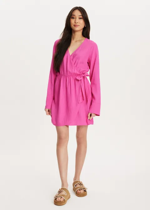Wikkeljurk met strik roze (ROS)