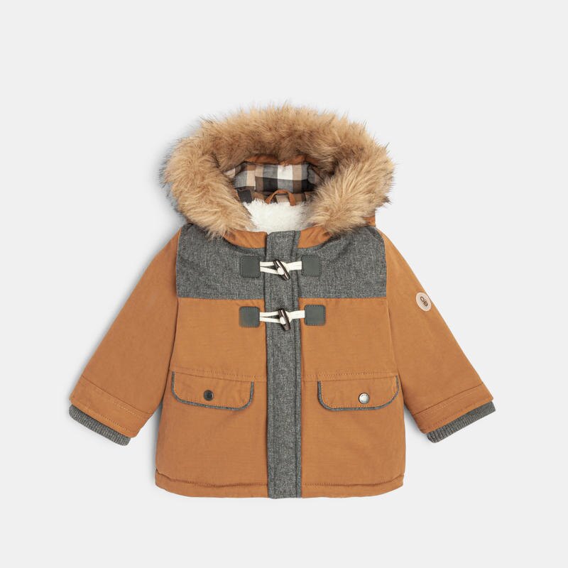 Manteau de ville à capuche marron bébé garçon Marron