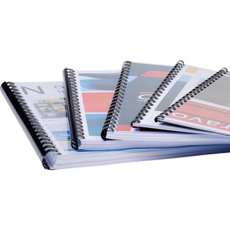 Boite 50 reliures spirales plastique 45mm - Noir