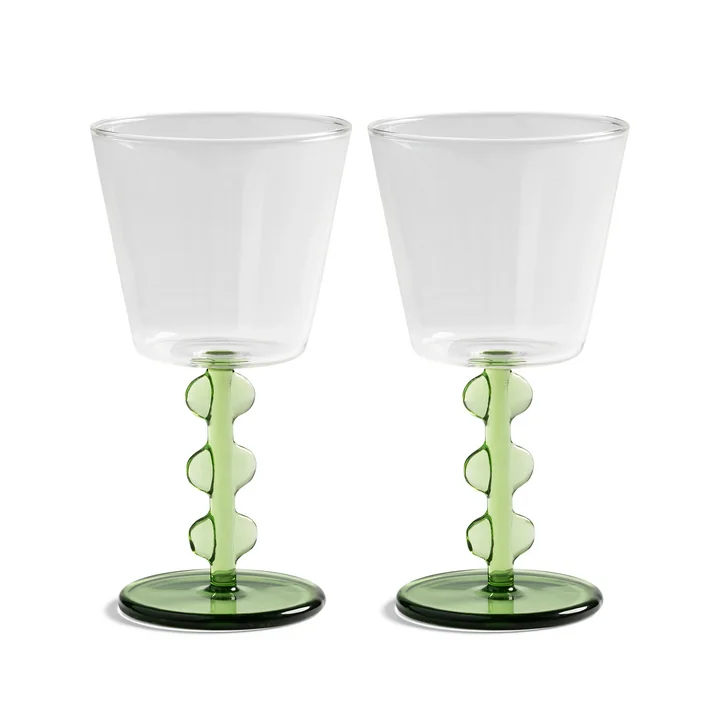 &klevering - Petal Weinglas, 0,2 L, grün (2er-Set)
