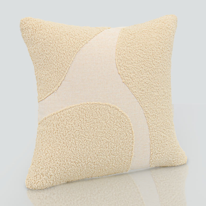Coussin tufté 'Olea' écru