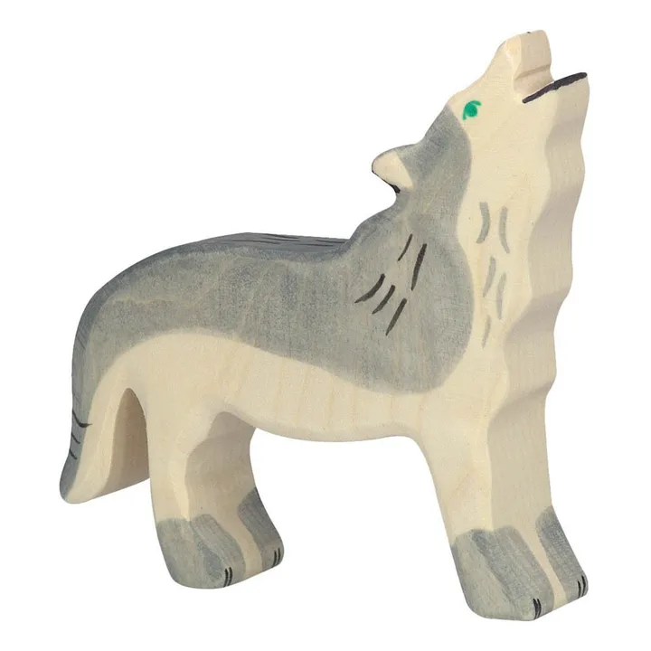 Holztiger Figurine en bois loup
