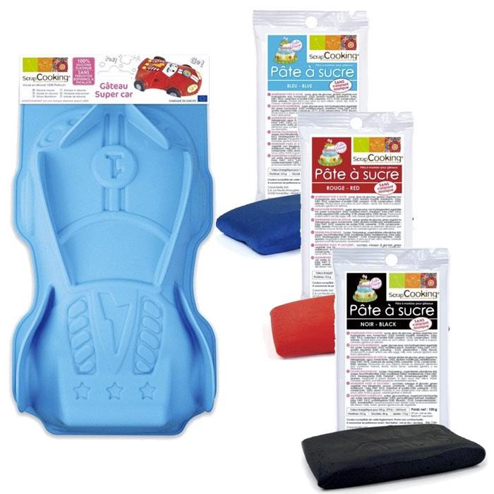Coffret moule et pâte à sucre pour gâteau Cars Scrapcooking