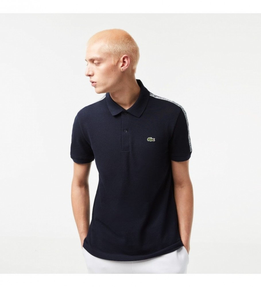 Polo Lacoste Casual Listrada Azul Marinho