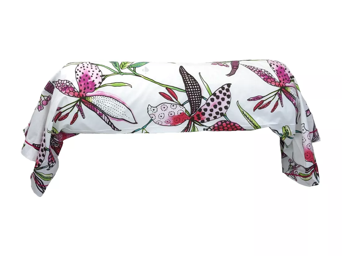 Taie de traversin 140x43 cm coton PÉNÉLOPE Rose