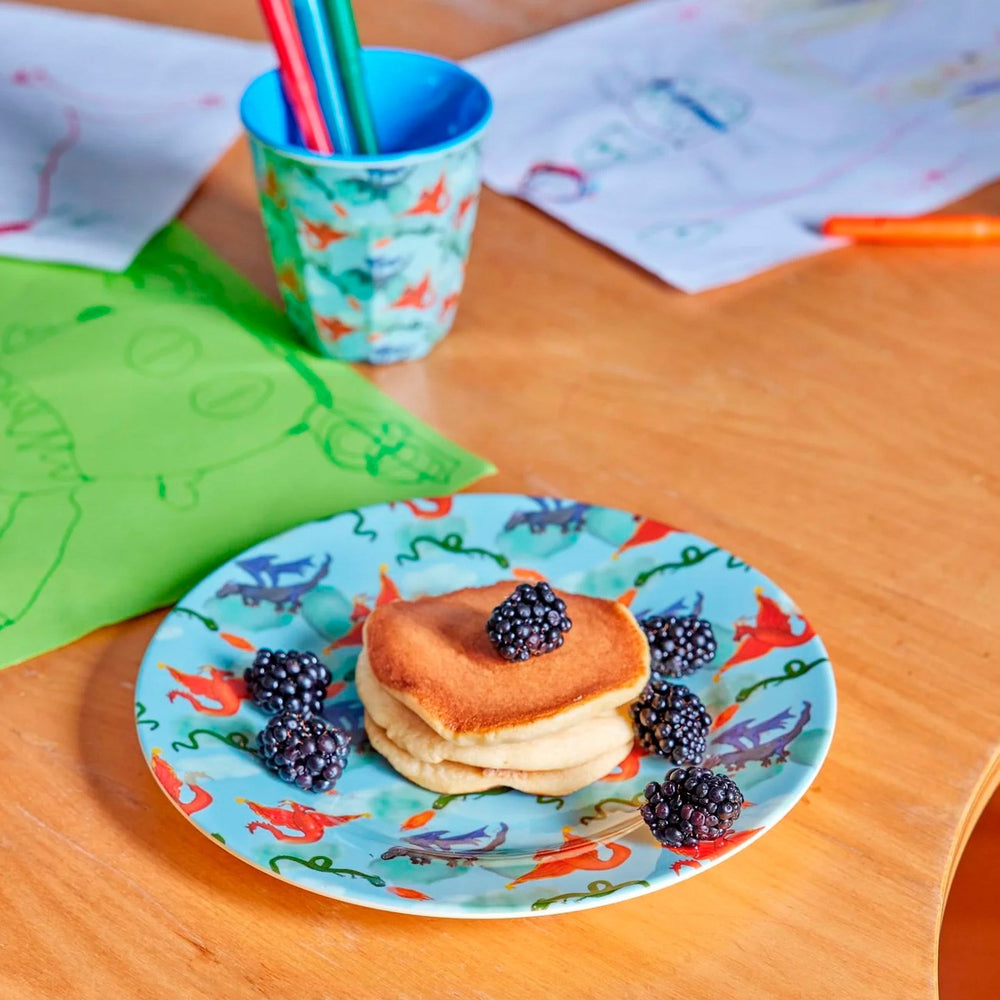 Køb Ris Melamin Kids Sidetallerken med Drage Print