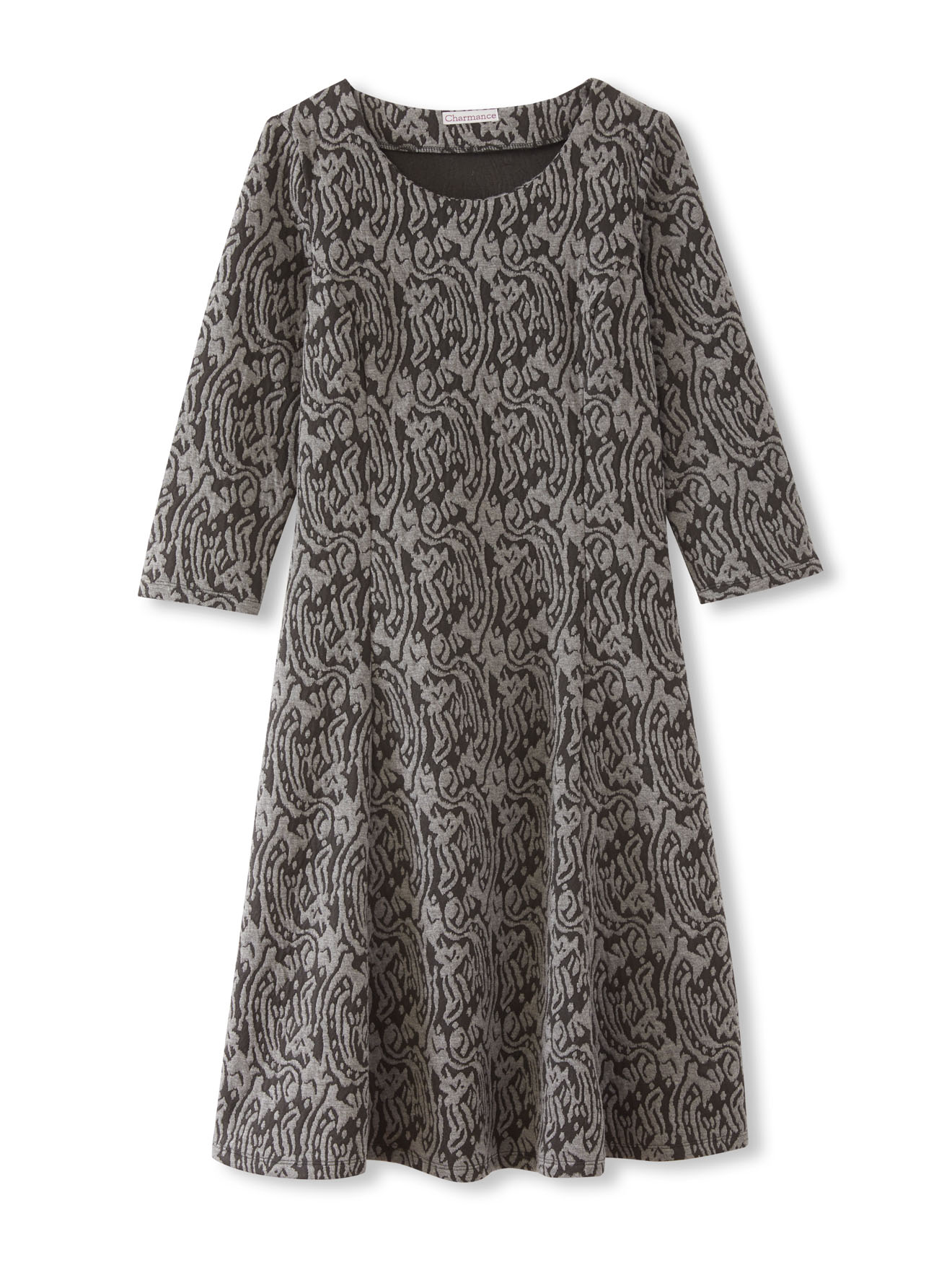 Robe évasée en maille jacquard
