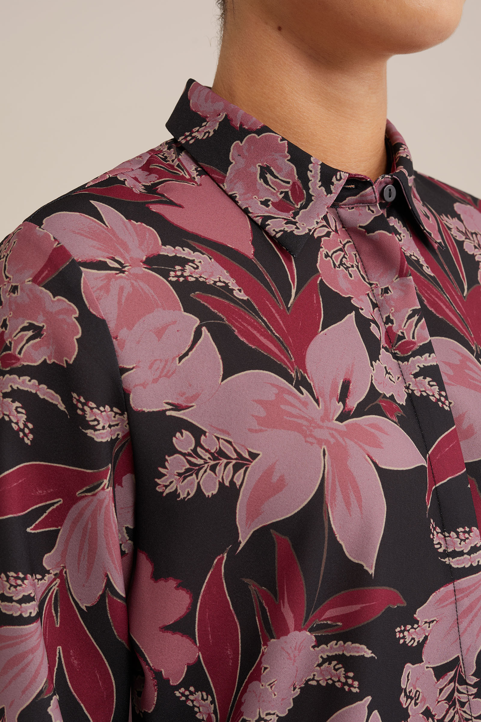 blouse met fijne structuur WE Fashion Roze