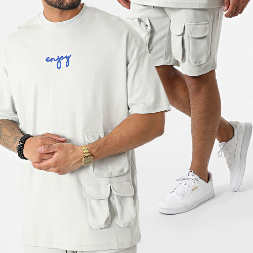 Ensemble Tee Shirt Oversize Short Jogging Y205UST Gris