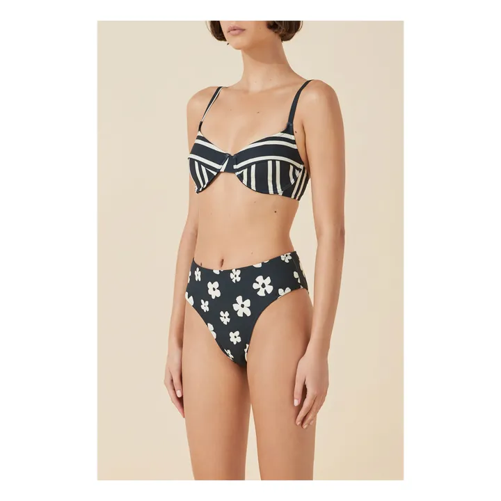 Zulu & Zephyr Haut de Maillot Rayé Balconette | Noir