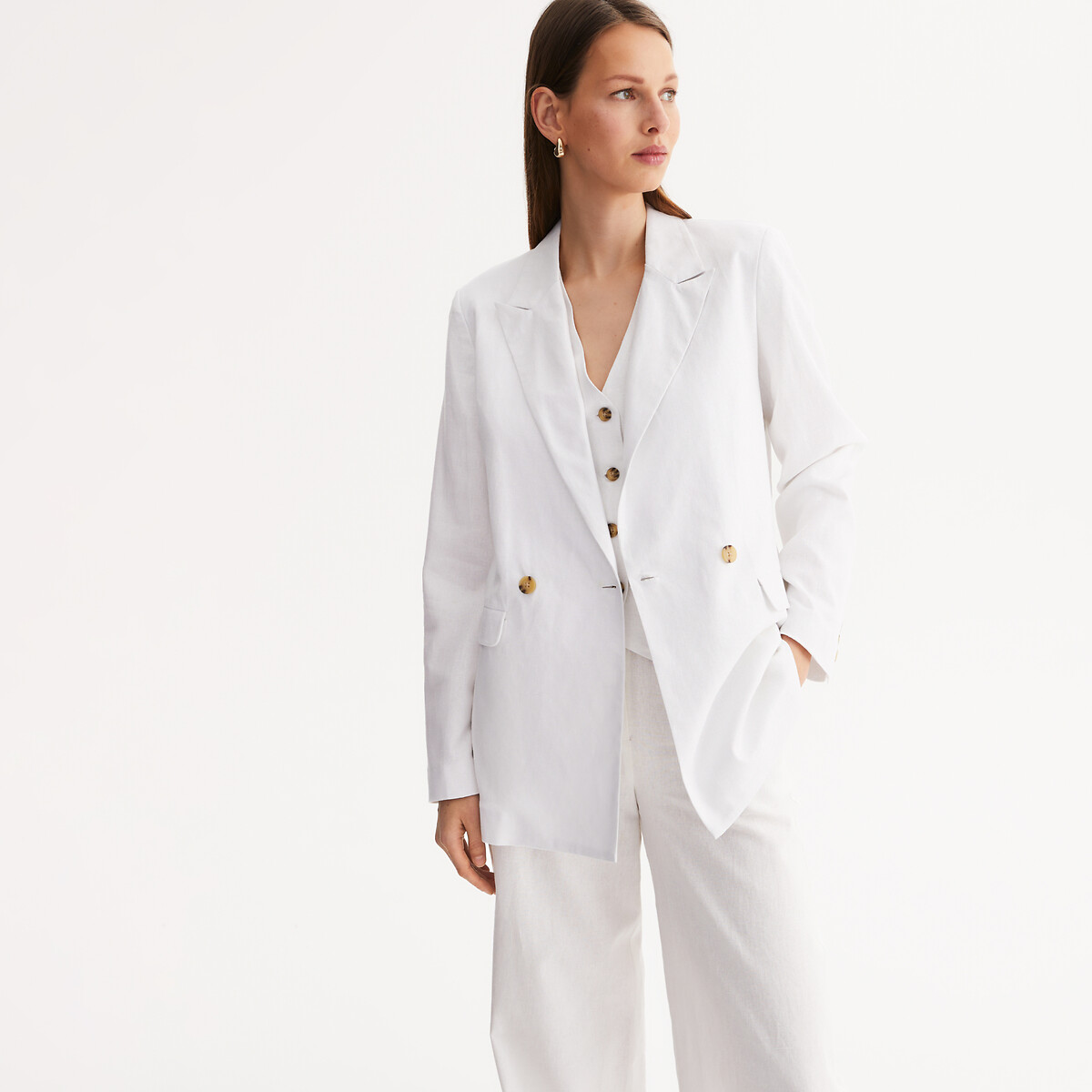 ANNE WEYBURN<br>Camisa de força, linho misto