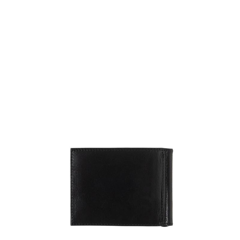 Portefeuille italien Hector avec pince à billets en cuir lisse Noir c'est noir