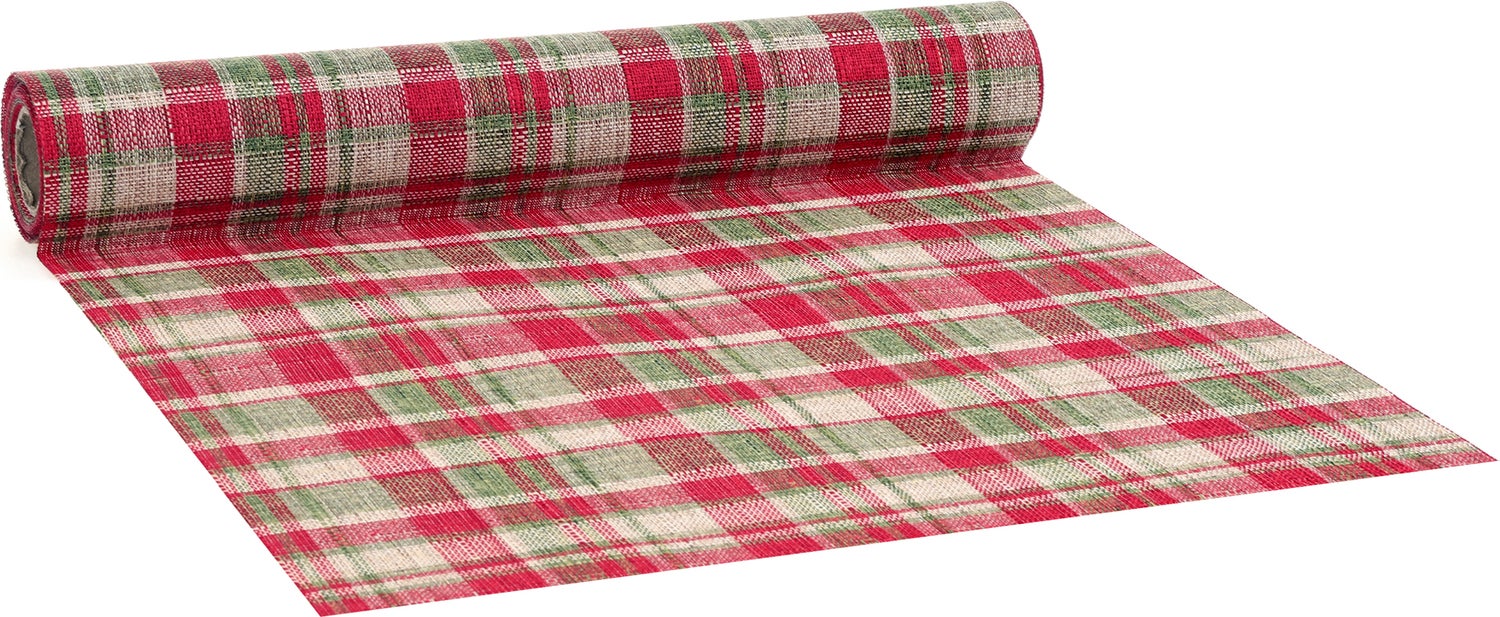 Vivant tafelloper Check rood 250 x 28 cm