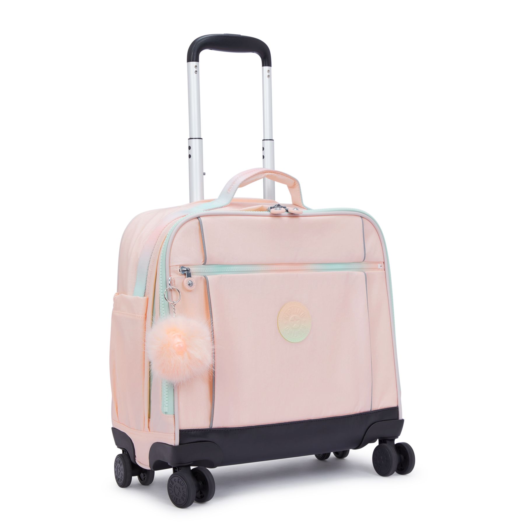 NEW STORIA Sac d'école à 4 roues pour enfants avec compartiment pour ordinateur - Blush Metallic