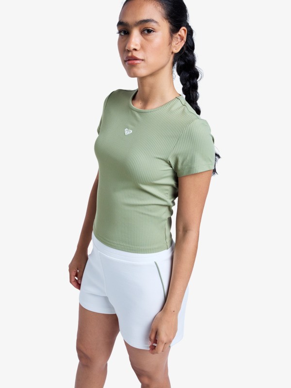 Rise & Vibe Haut d’entraînement à manches courtes Vert Femme