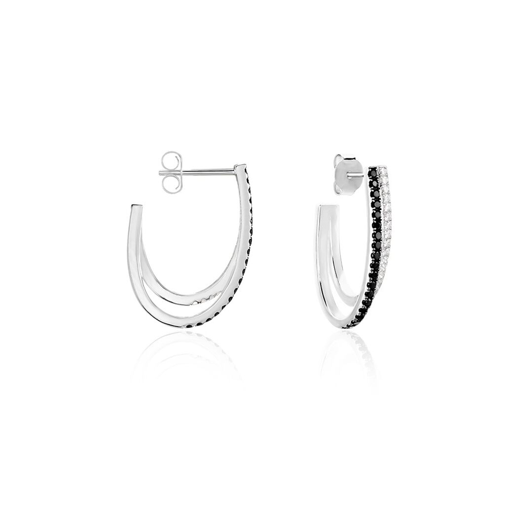 Créoles Yana Argent Bicolore Oxyde De Zirconium