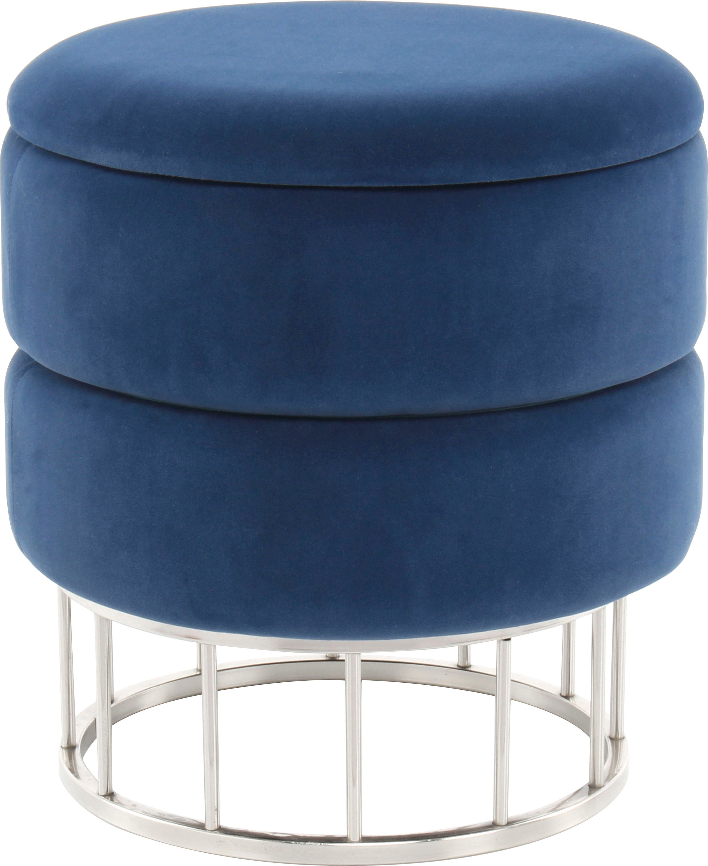 Kayoom Stauraumhocker »Hocker Zero 525, Sitzhocker mit Komfort,runde, moderne Form« 1 Stk. tlg. glamourös, elegant, mit Stauraum, Bezug aus samtweichem Stoff