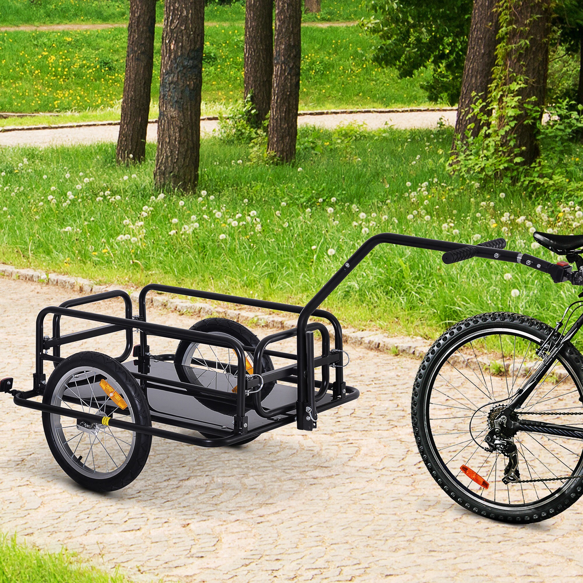 HOMCOM Transportanhänger/-wagen schwarz 156 x 72 x 82 cm (LxBxH)