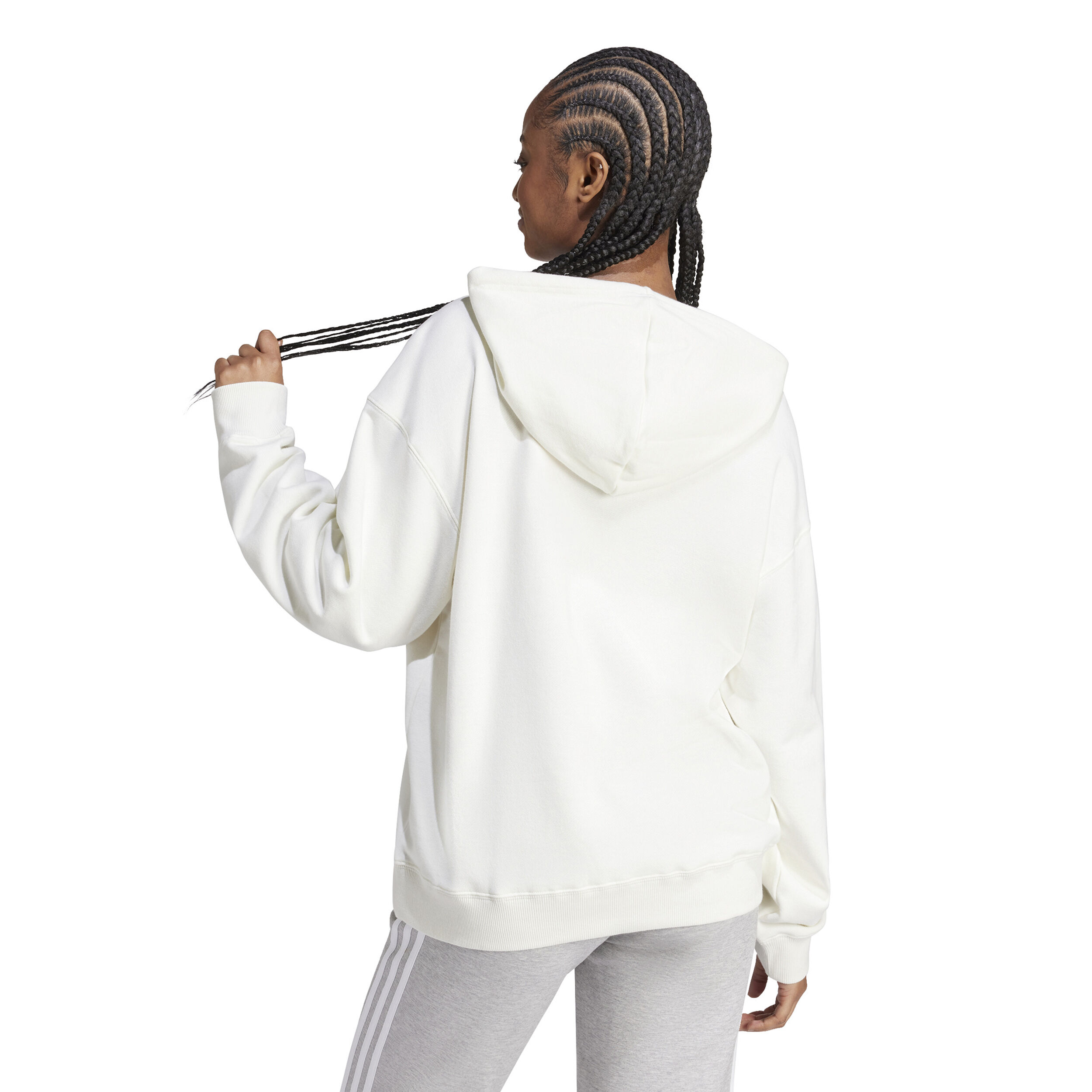 adidas Big Logo French Terry Sweat À Capuche Femmes - Crème
