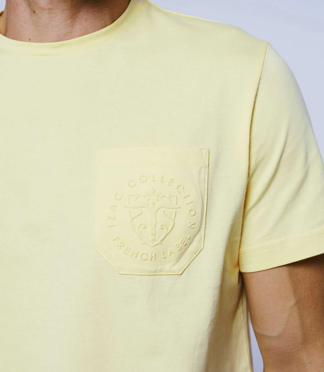 T-shirt col rond jaune 