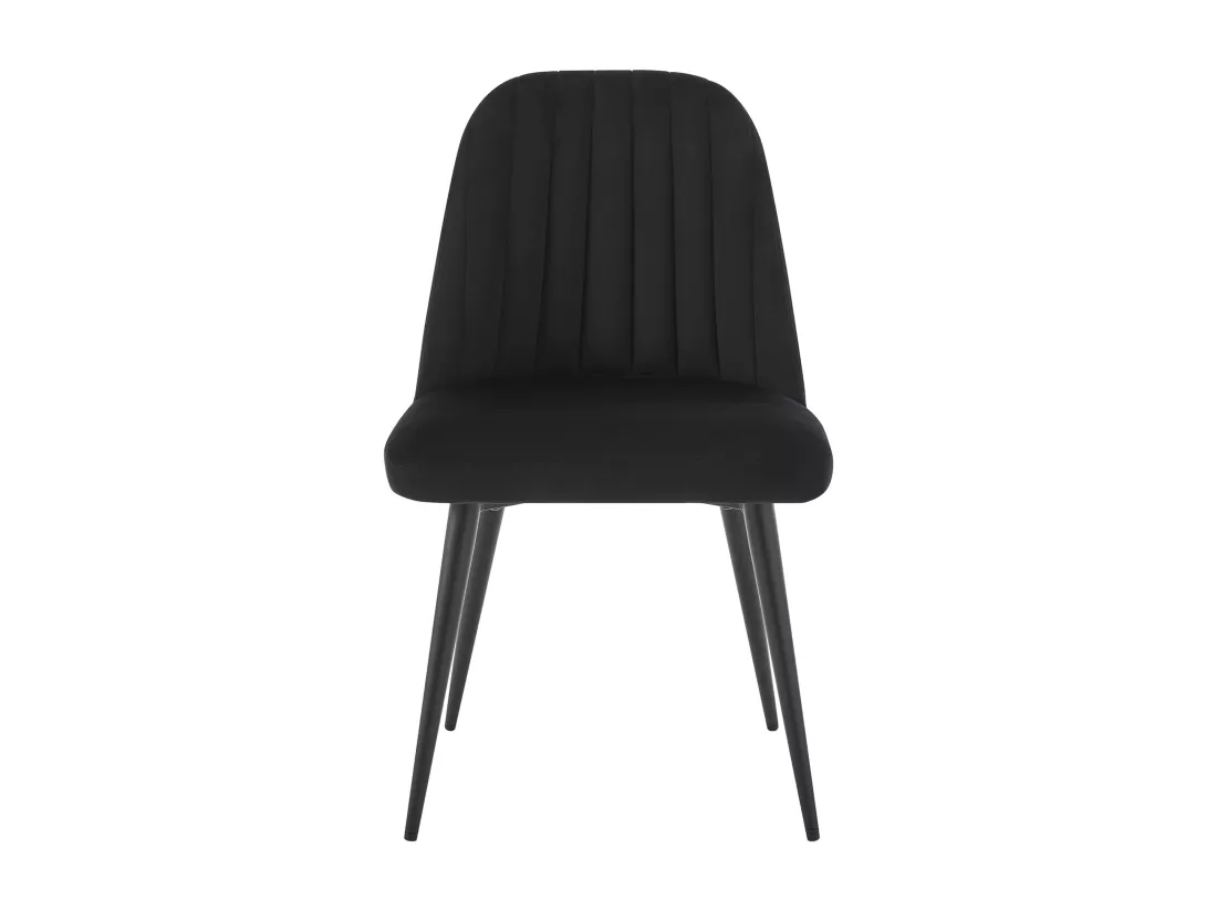 Lot de 6 chaises en velours et métal - Noir - ELEANA