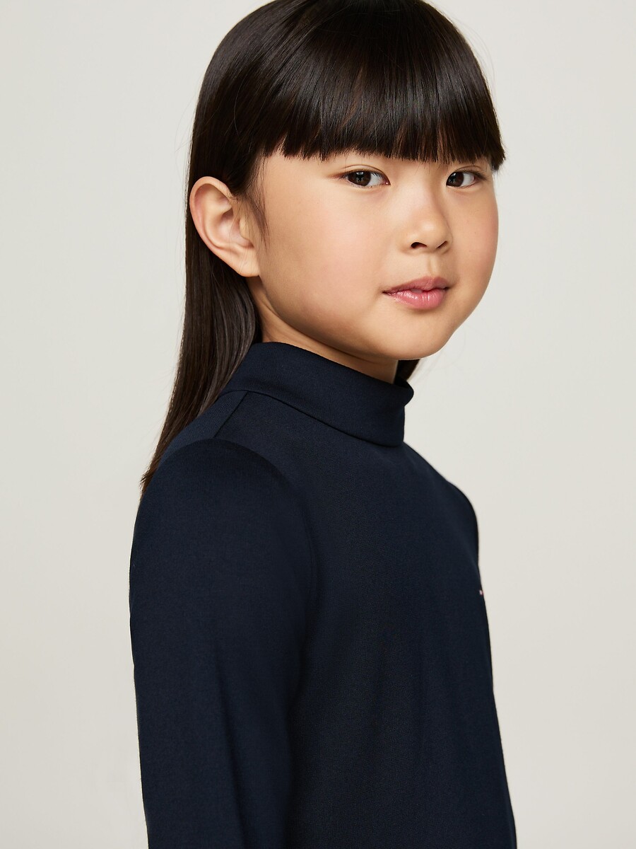 TOMMY HILFIGER<br>Vestido com gola alta e mangas compridas