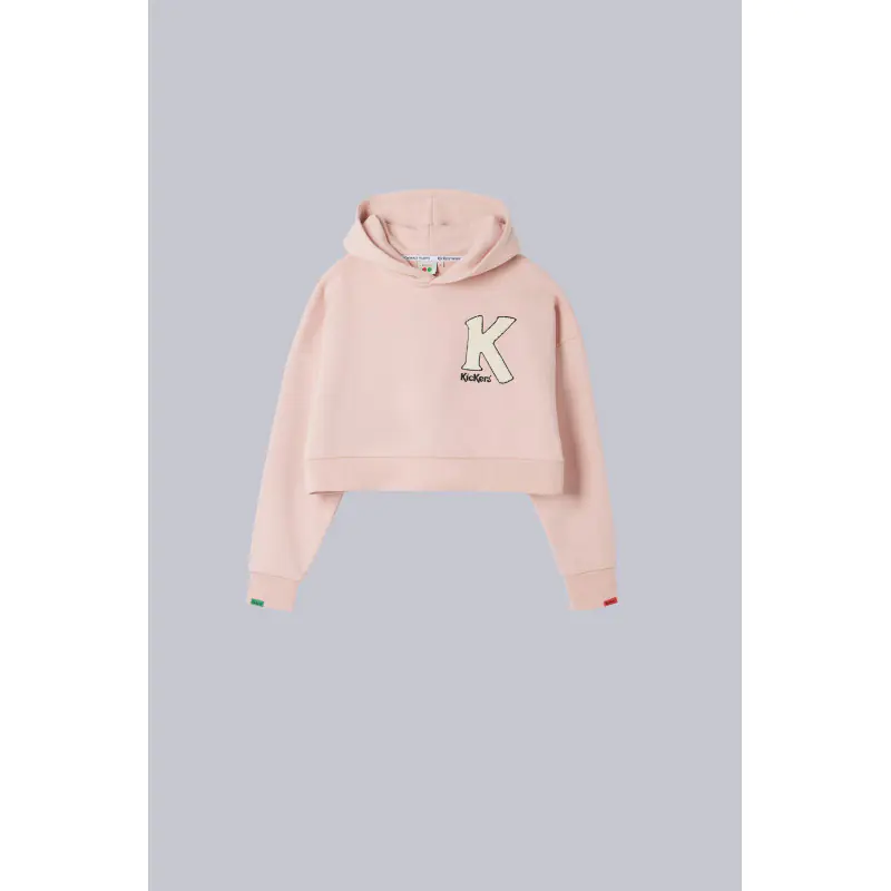 ORGANIC BIG-K CROP HOODIE ROSE SWEAT Coton Femme